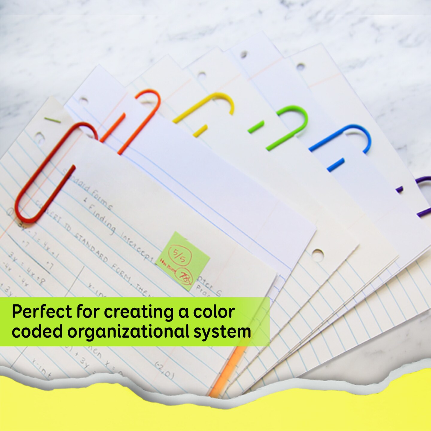 BAZIC Paper Clips (100mm) Mega Color (10/Pack)
