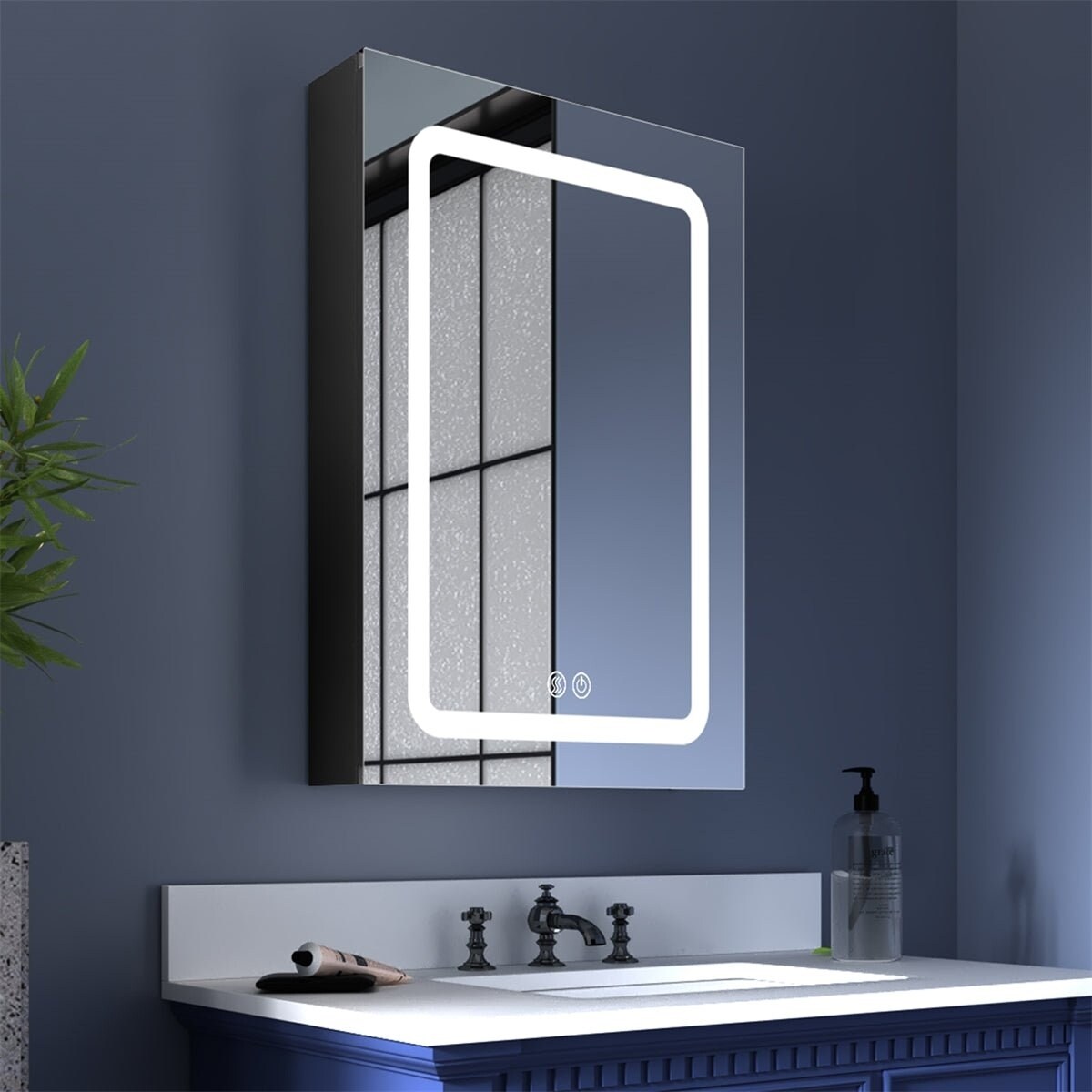 Exbrite 20X30 Led Bathroom Medicine Cabinet Lighted Mirror Right Open Waterproof