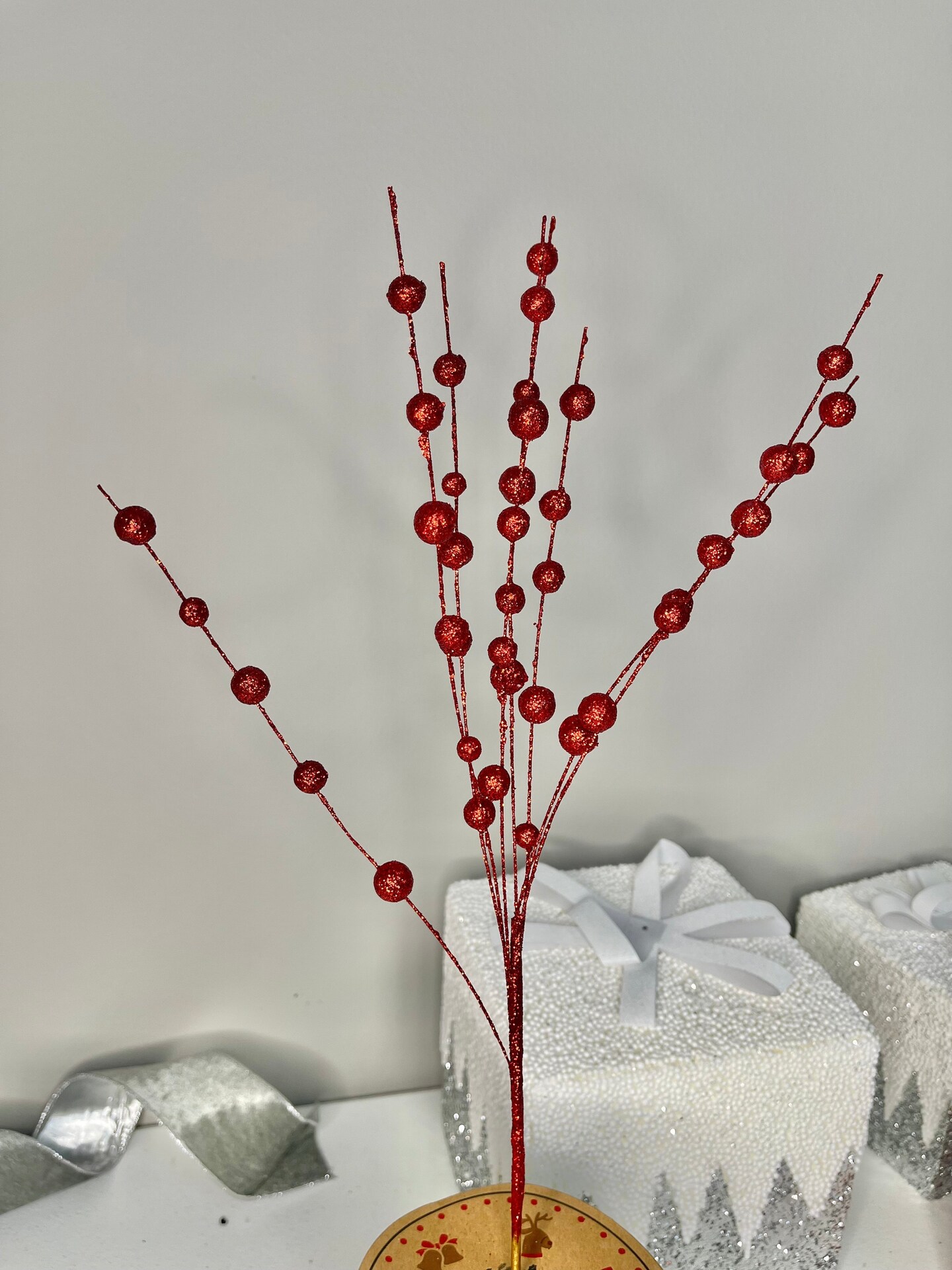 Glittered Floral Stem/ Pick Spray Set of 3