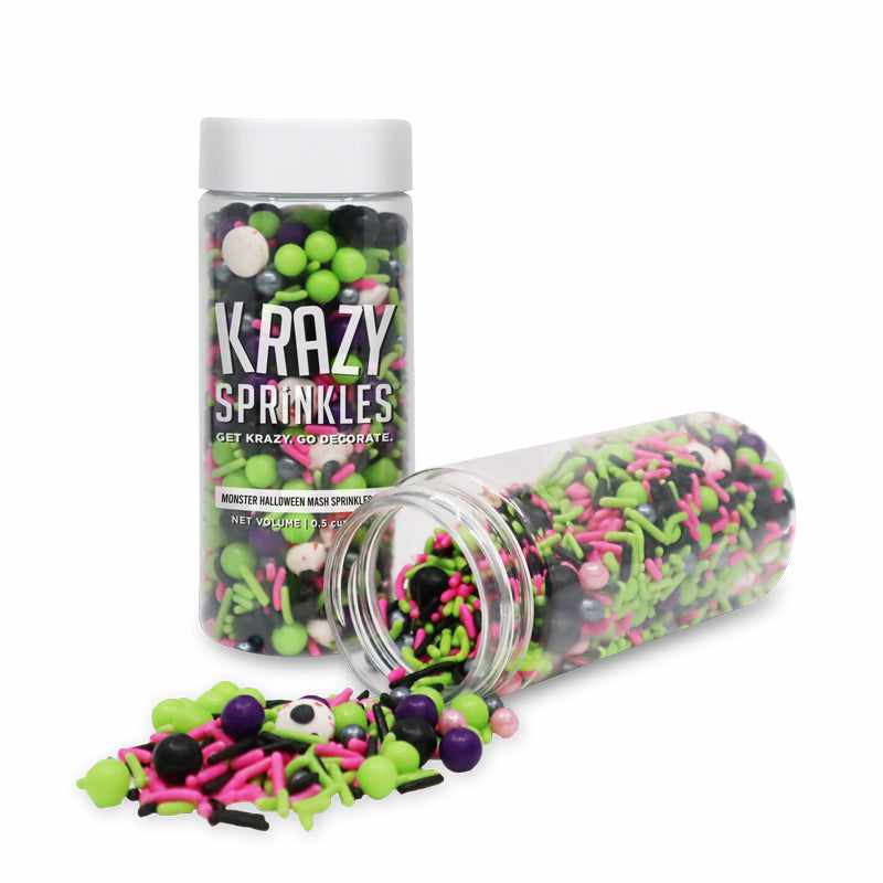 Krazy Sprinkles - Monster Mash Mix (1/2 Cup, 1x Jar) for Cakes, Ice Cream &#x26; Cookies