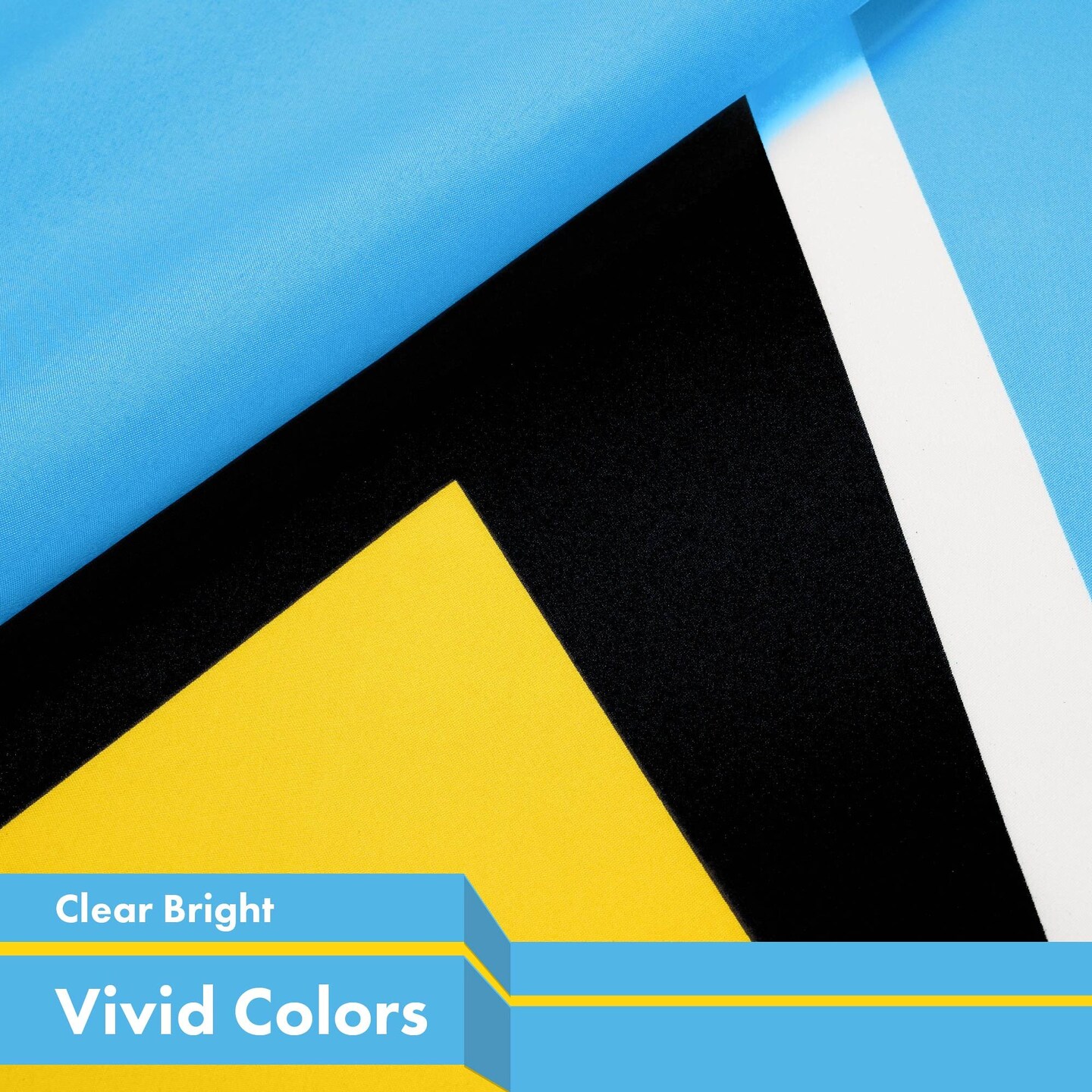 G128 3 Pack: Saint Lucia Saint Lucian Flag | 3x5 Ft | LiteWeave Pro Series Printed 150D Poly | Country Flag, Indoor/Outdoor, Vibrant Colors, Brass Grommets, Thicker and More Durable Than 100D 75D Poly