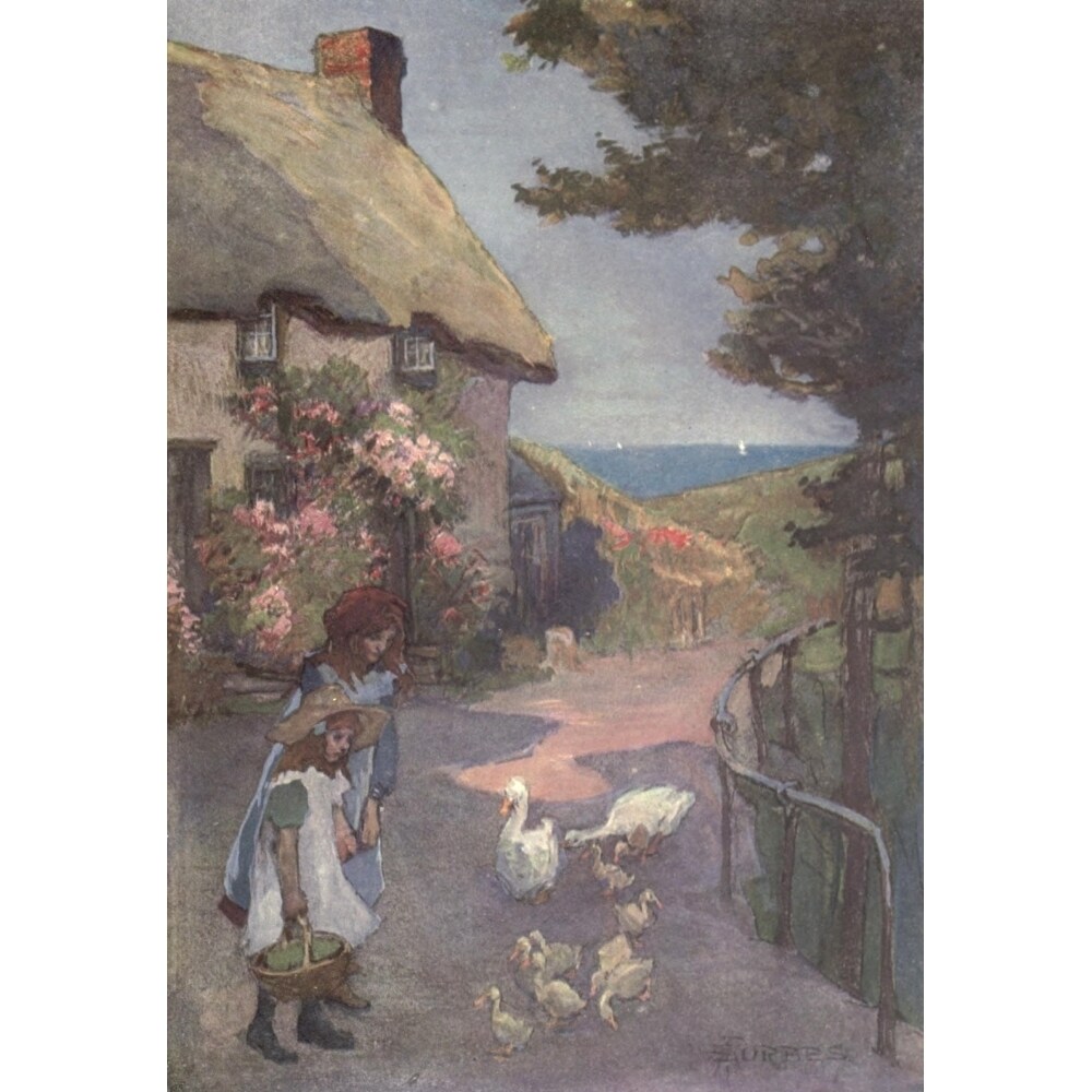 Old English Country Cottages 1906 Landewednack Cornwall Poster Print By Elizabeth Stanhope Forbes