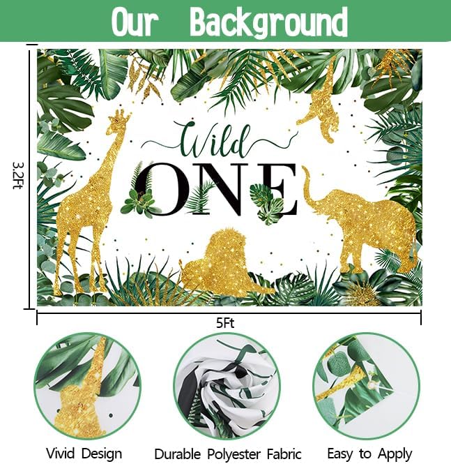 Wild One Birthday Decorations For Boys Jungle Theme Baby Shower Safari 1st Party Supplies Palm Leaf Balloon Garland Kit