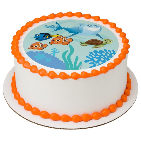 Disney and Pixar&#x27;s Finding Nemo Adventures Edible Cake Topper Image - 7.5&#x22; Round
