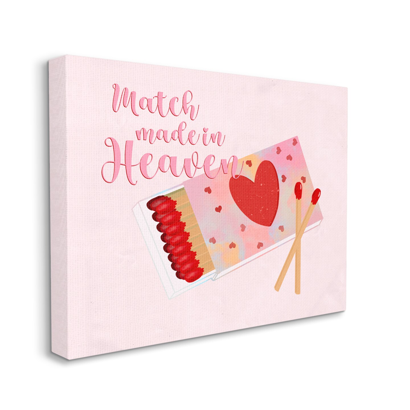 Stupell Industries Match Made In Heaven Romantic Matchbook Canvas Wall Art