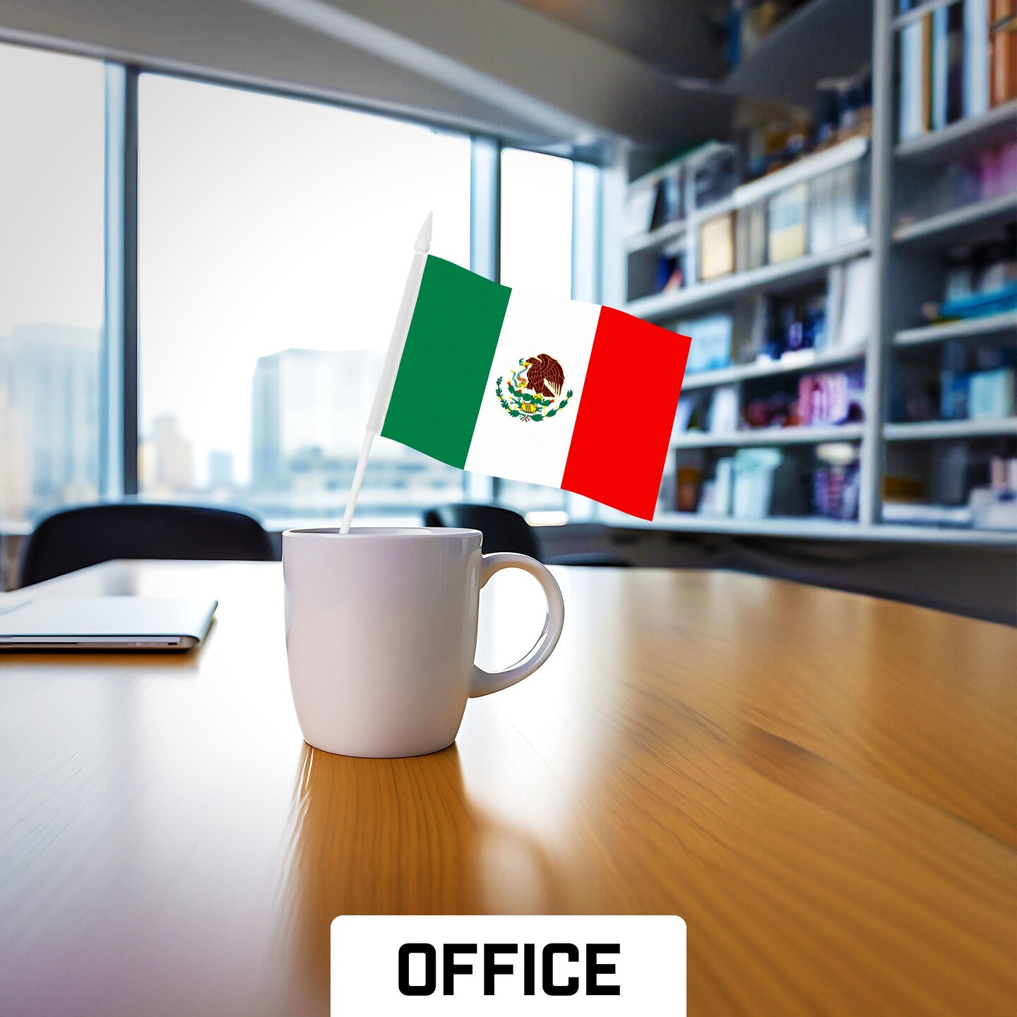 G128 30 Pack Handheld Mexico Mexican Stick Flags | 4x6 In | Printed 150D Polyester, Country Flag, Solid Plastic Stick, Spear White Tip