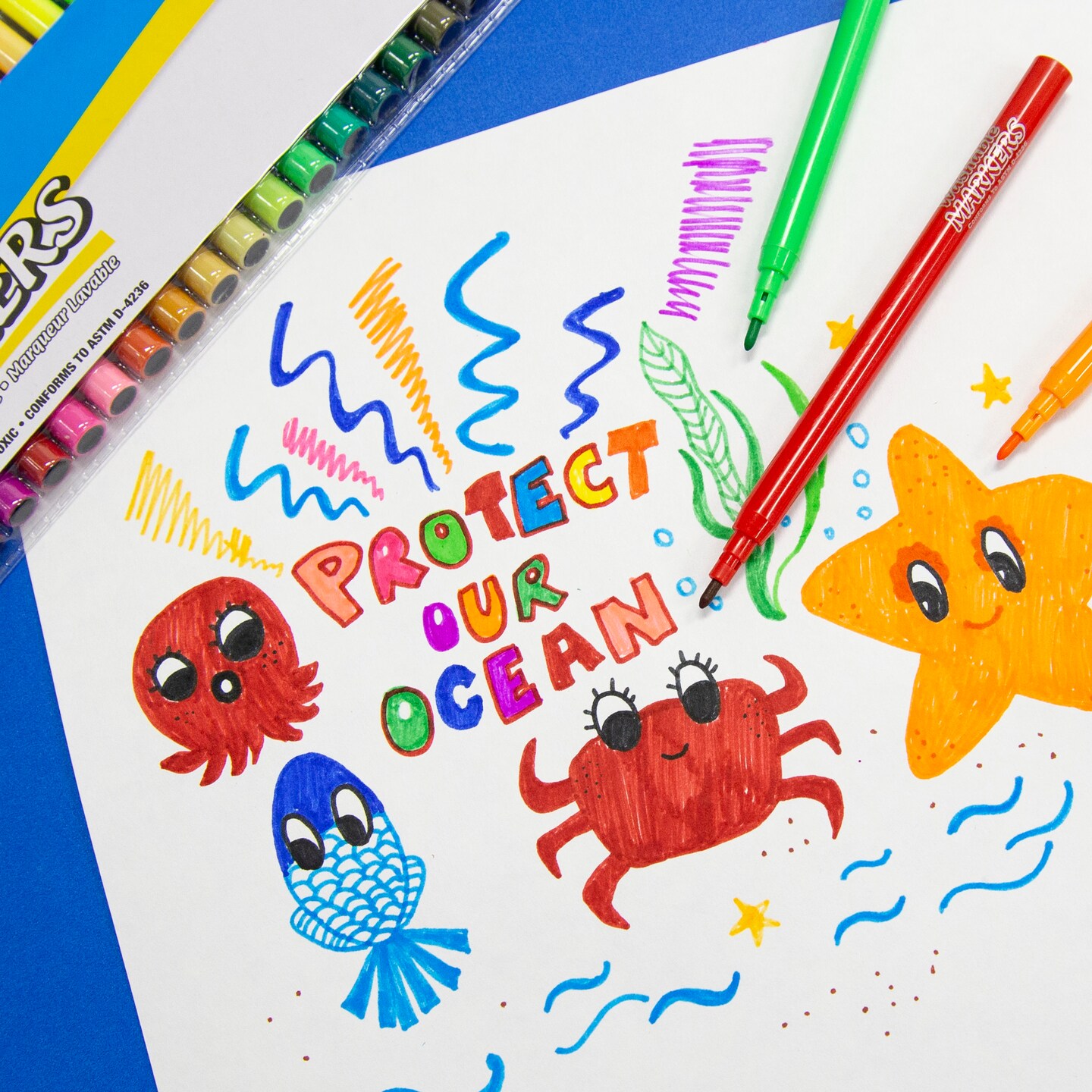 BAZIC Fine Line 10 Colors Washable Markers