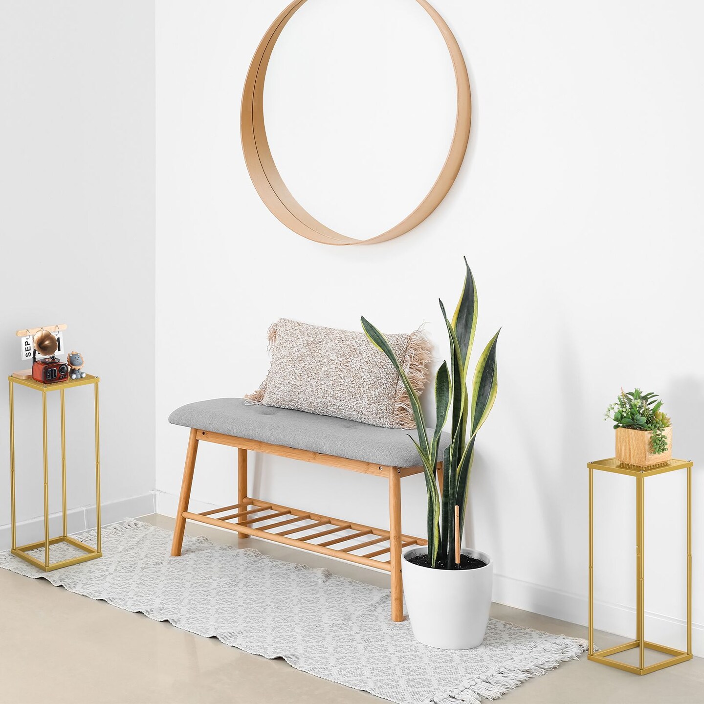 2pcs 23.6in Wedding Centerpieces for Tables with Mesh Plates for Party, Weddings