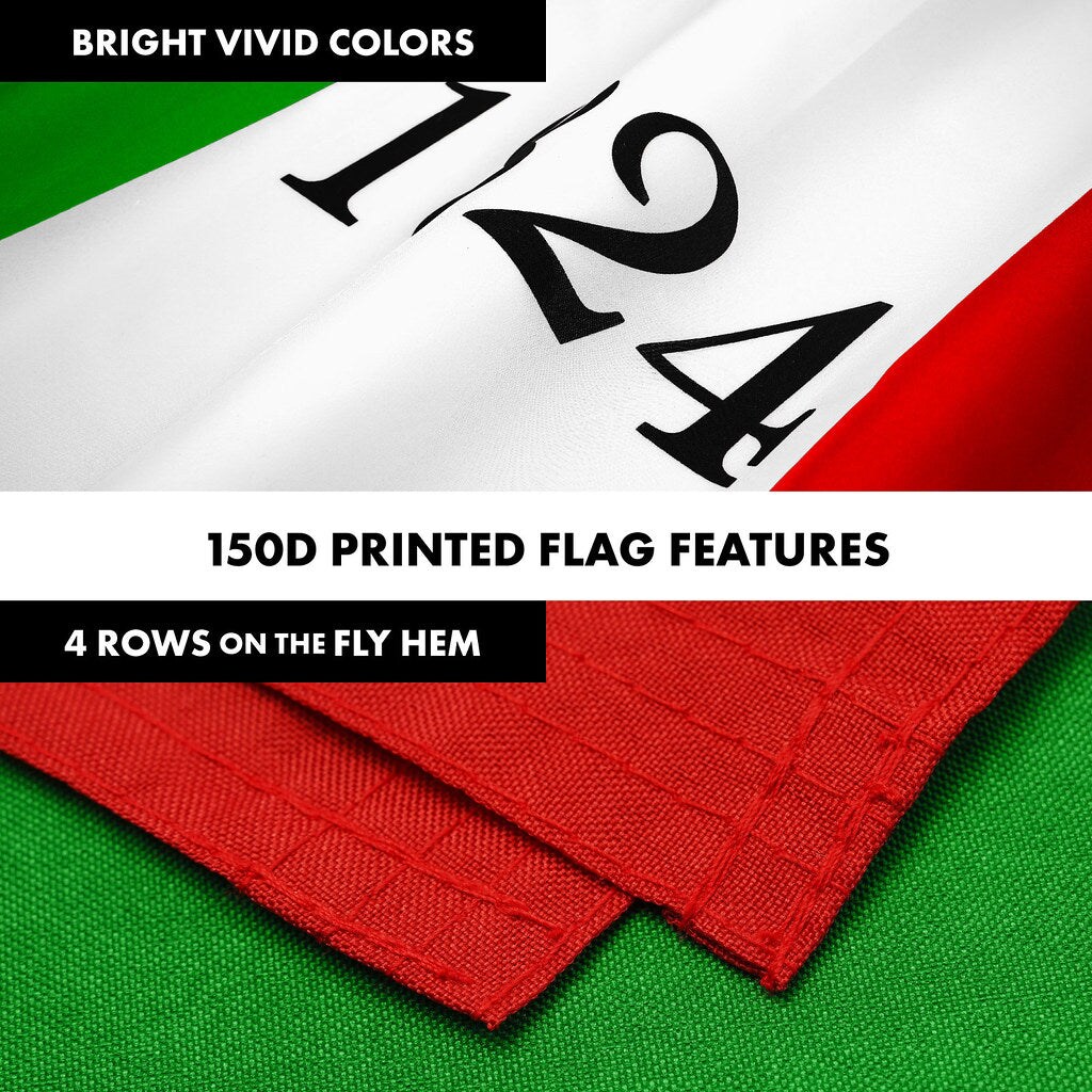 G128 Combo Pack: 6 Ft Tangle Free Spinning Flagpole (Black) &#x26; Alamo 1824 Flag 3x5 Ft Printed 150D Polyester, Brass Grommets (Flag Included) Aluminum Flag Pole