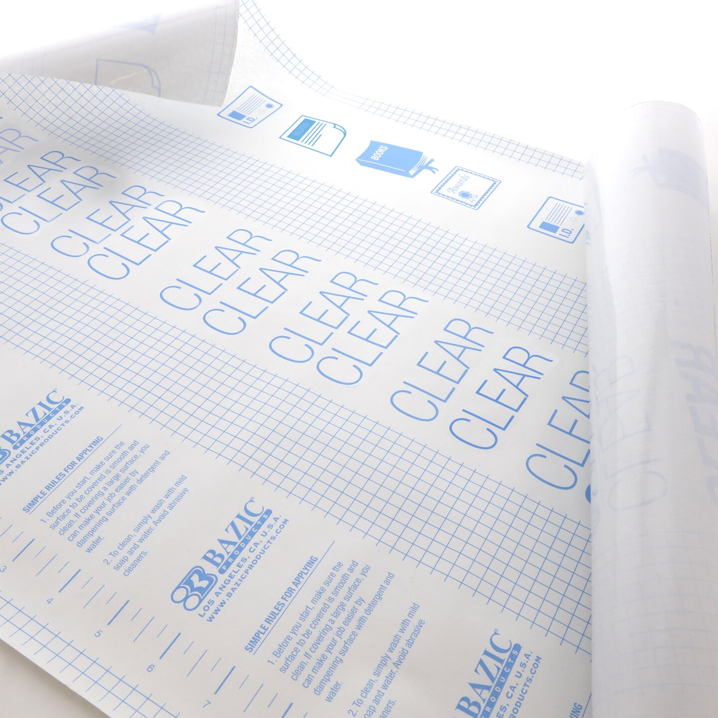 BAZIC 17.5&#x22; X 1.7 Yard Clear Self Adhesive Book Cover
