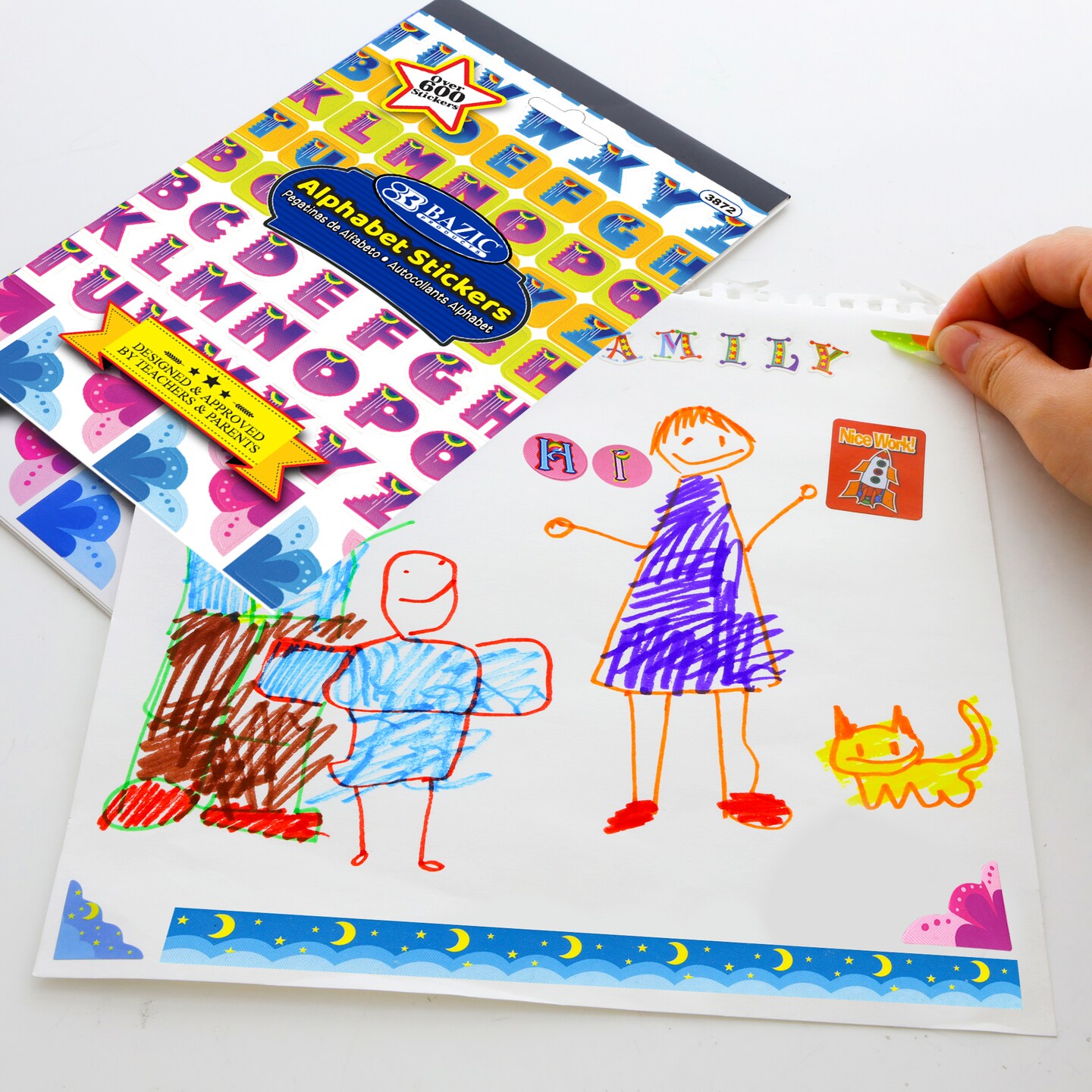 BAZIC Alphabet Sticker Book