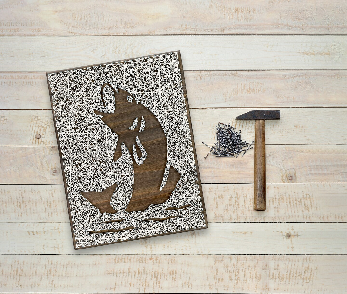 WEBEEDY – Kit String Art Bateau DIY – Déco Murale En Bois, Corde, Clous – Cadeau Créatif Enfant Adulte