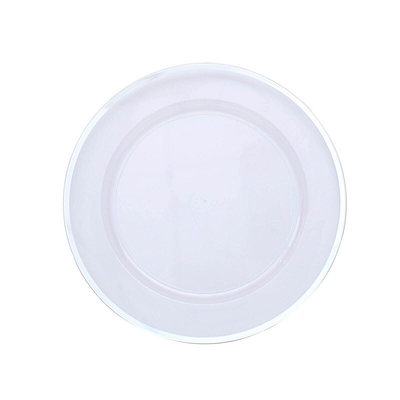10 Clear 13 in Round Heavy Duty Plastic CHARGER PLATES