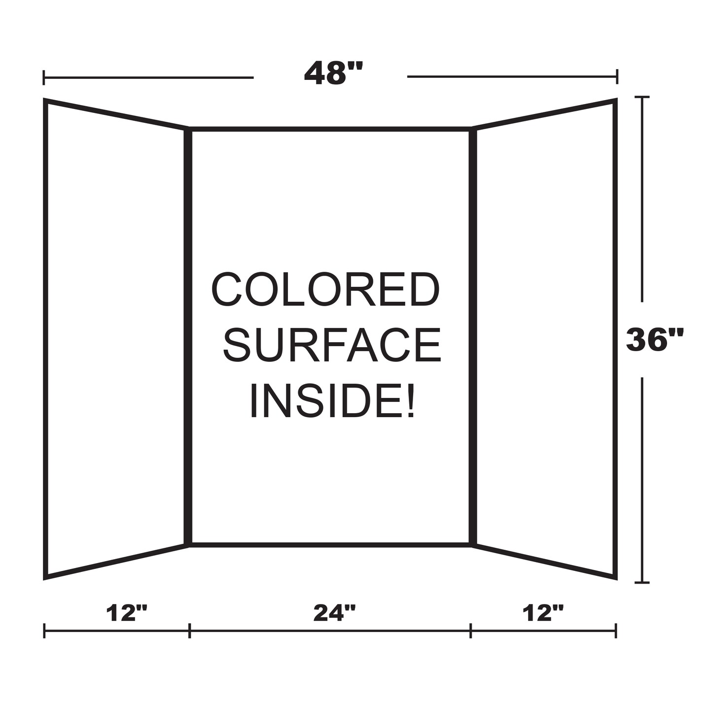 BAZIC Tri-Fold Colored Corrugated Presentation Board 36&#x22; X 48&#x22;