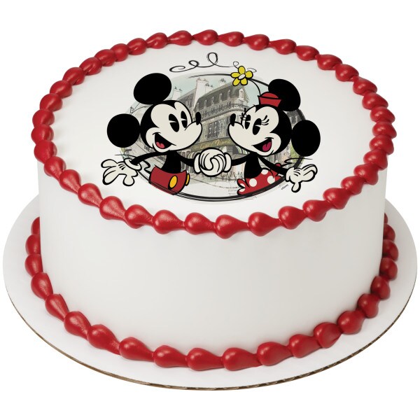 Mickey Mouse &#x26; Friends Cafe Minnie Edible Cake Topper Image - 1/4 Sheet