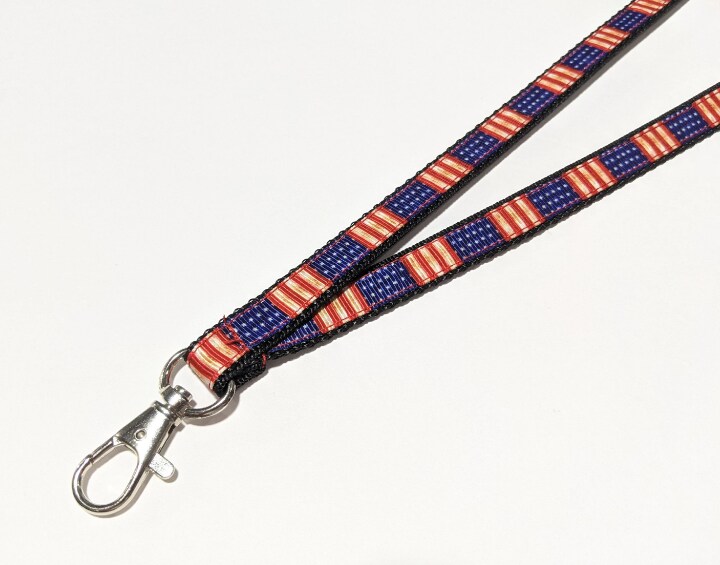 Patriotic ID Lanyard | half Inch Wide Badge Lanyard | Narrow Neck ...