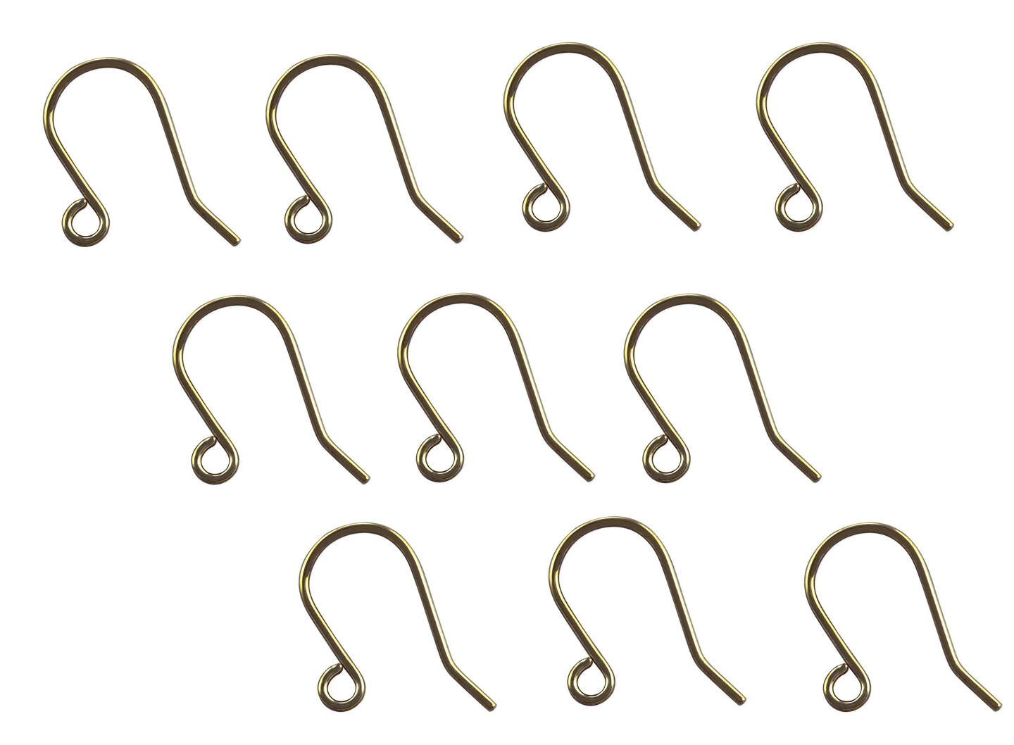 JewelrySupply Shepherds Hook DIY Earring Wires Antique Brass Plated (Package of 10)