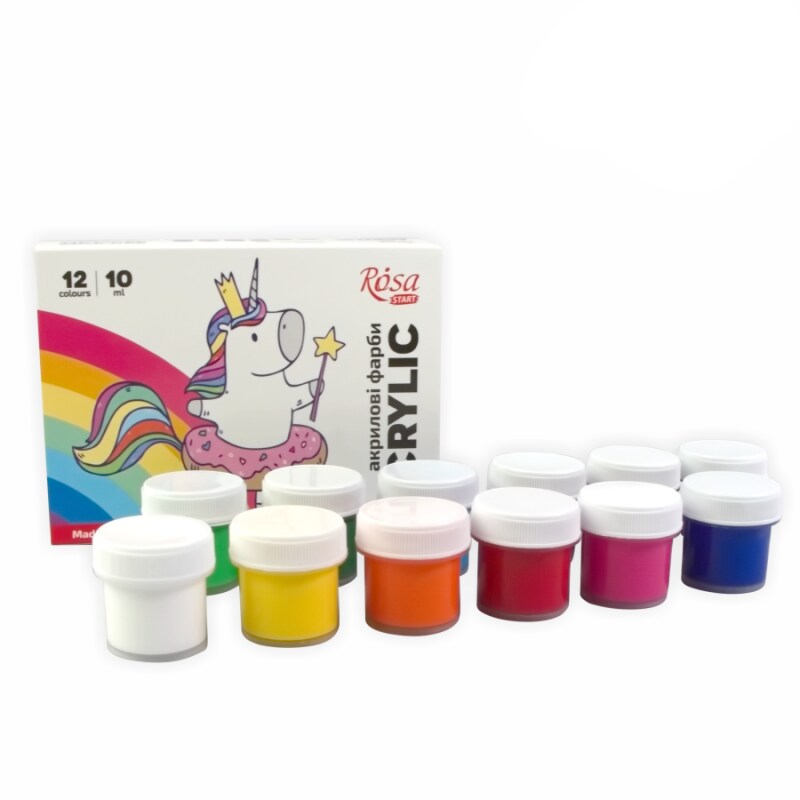 Rosa Start Unicorn Acrylic Paint Set 12 colors (0.34 oz each)