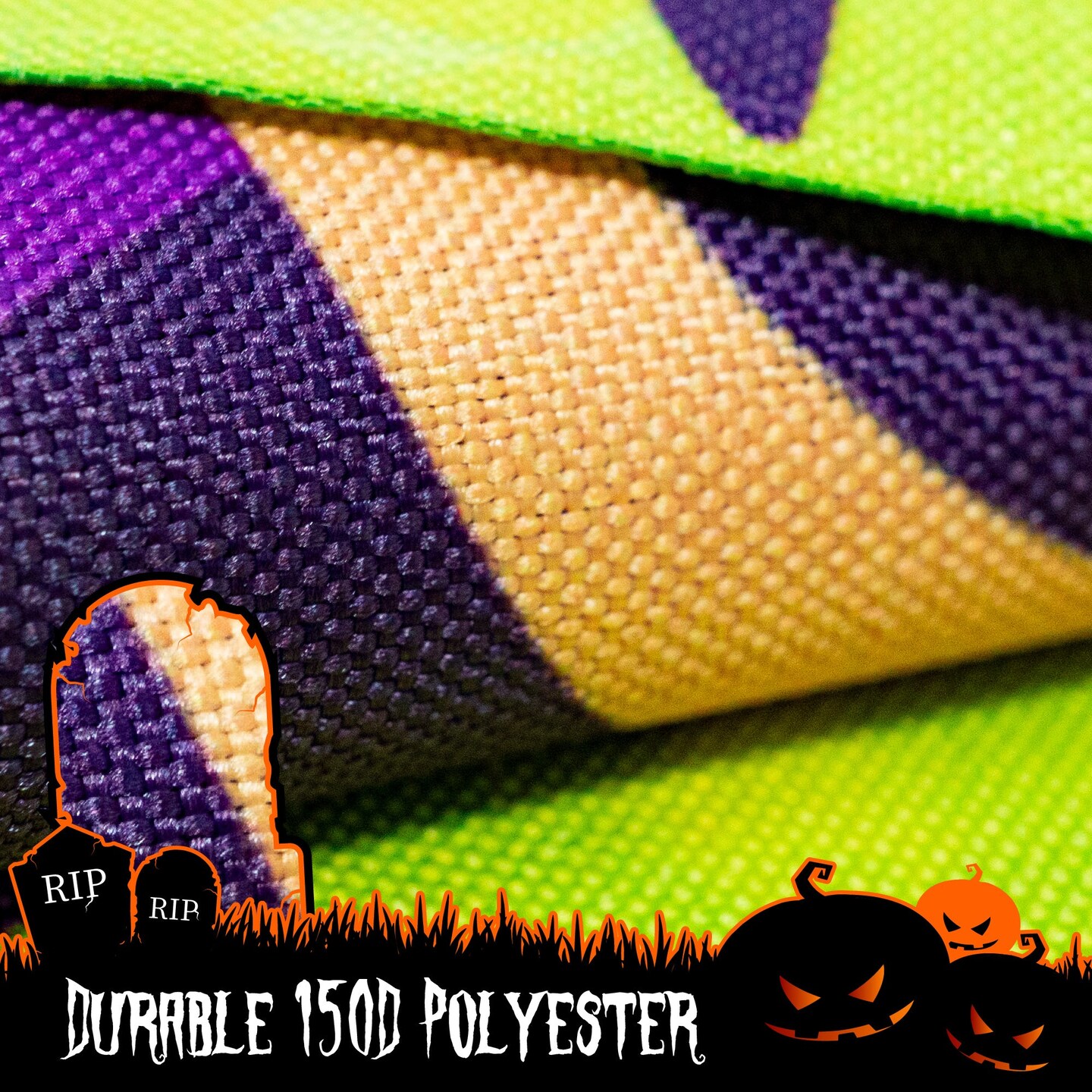 G128 - Halloween Garden Flag, Trick or Treat Quote with Witch Garden Yard Decorations,  | 12x18 Inch | Printed 150D Polyester - Rustic Holiday Seasonal Outdoor Flag