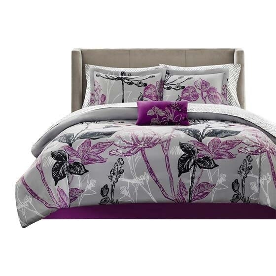 Gracie Mills   Kelley 9-Piece Floral Comforter Set with Cotton Sheets - GRACE-5677