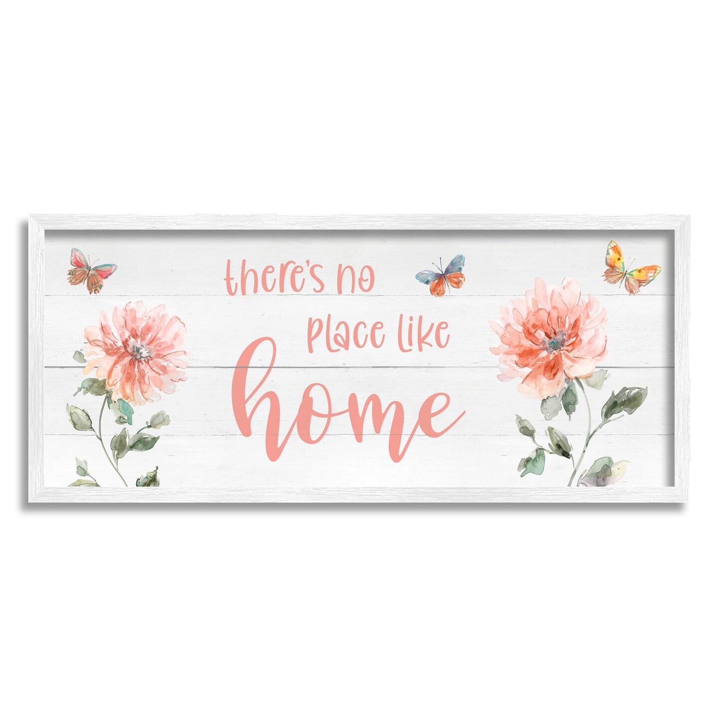 Stupell Industries Floral Pink Home Phrase Black Framed Giclee Art