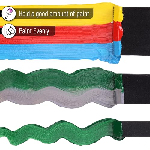 26 Pack Foam Paint Brushes,, 1&#x201D;, 2&#x201D; &#x26; 3&#x201D;, Sponge Brushes, Sponge Paint Brush, Foam Brushes for Painting, Foam Brushes for Staining, Paint Sponges, Foam Brushes for Mod Podge Brushes