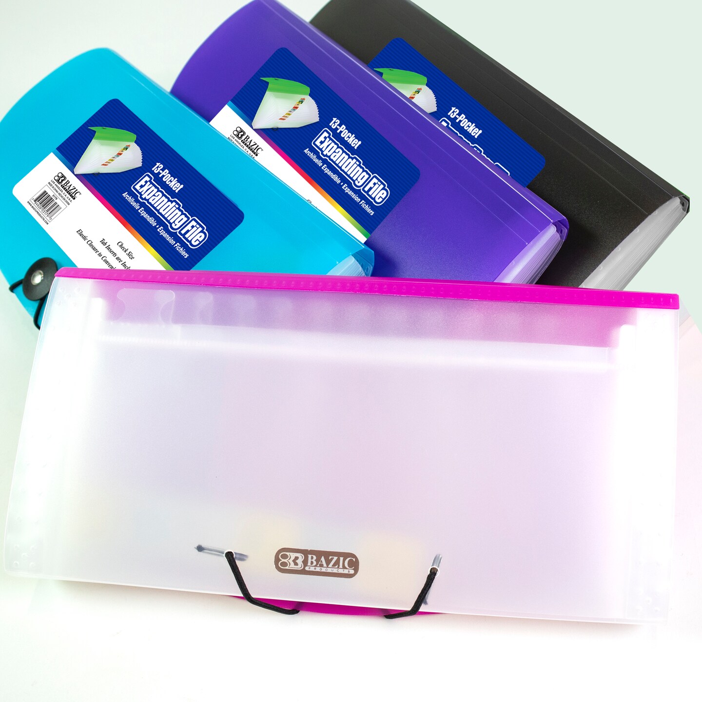 BAZIC Expanding File Check Size Poly 13-Pocket