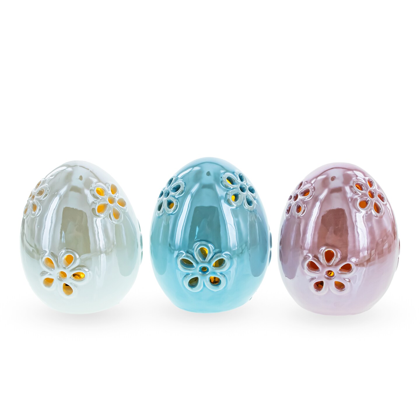 Pearlized Easter Elegance: Set of 3 Ceramic Easter Eggs | Michaels