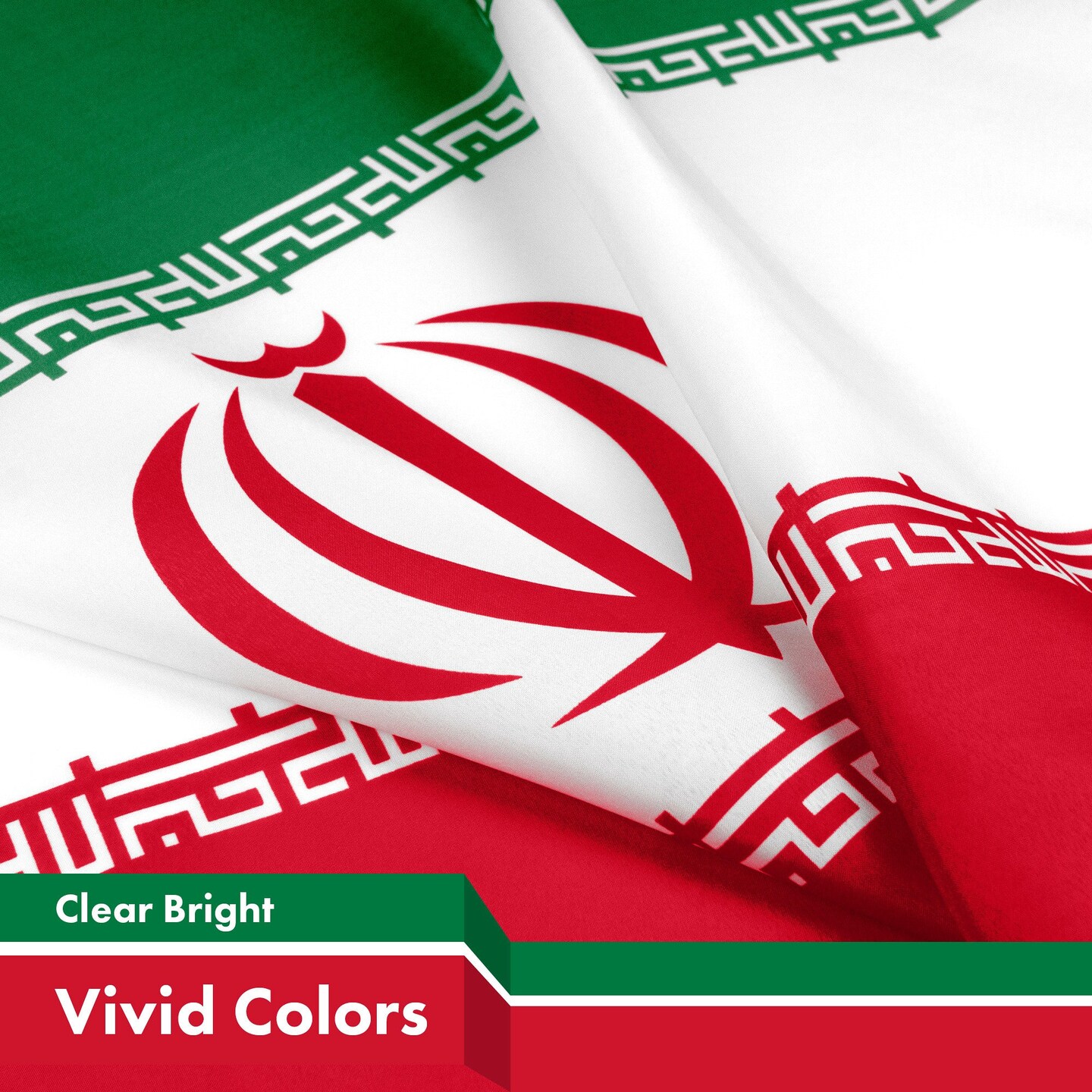 G128 Combo Pack: USA American Flag 3x5 Ft 150D Printed Stars &#x26; Iran (Iranian) Flag 3x5 Ft 150D Printed