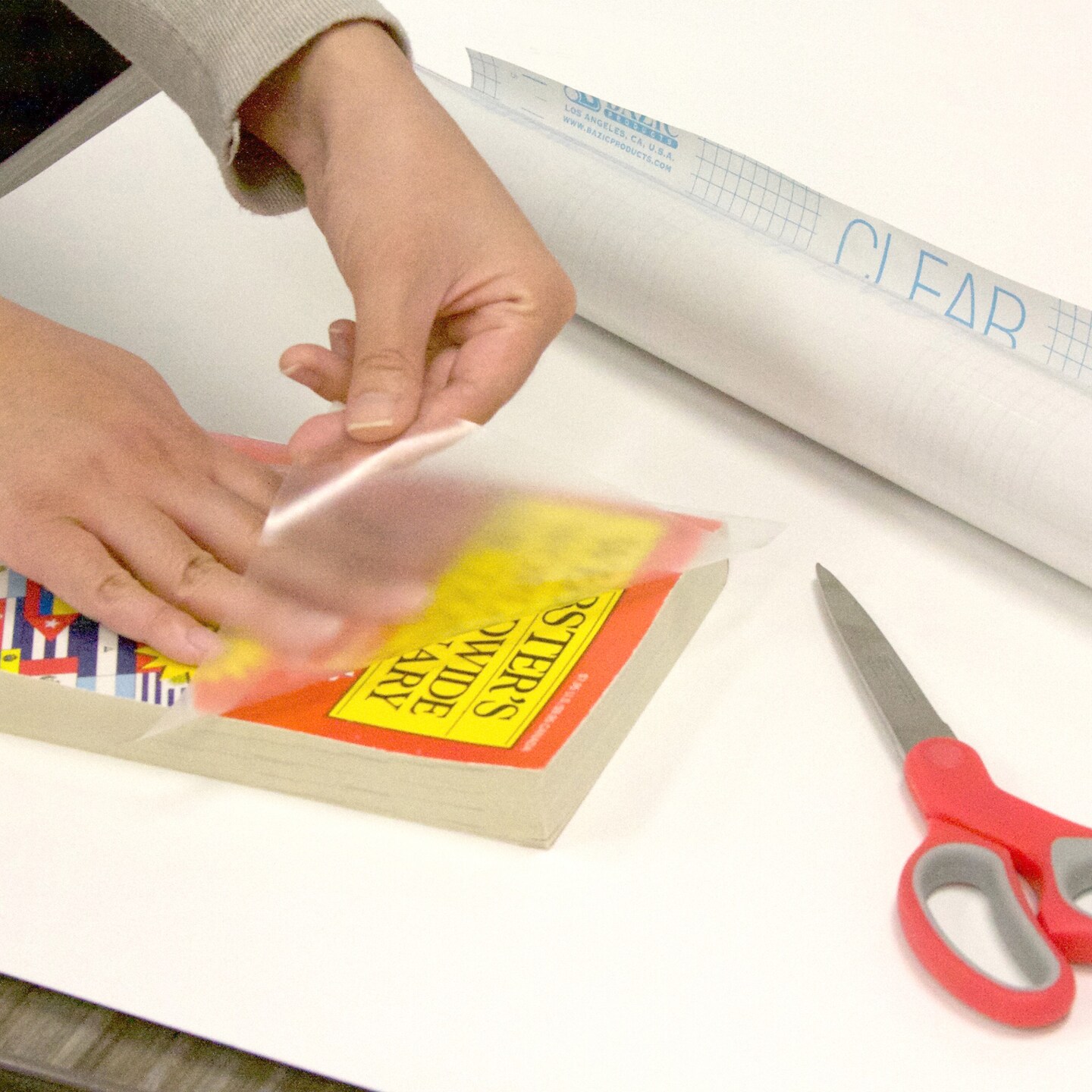 BAZIC 17.5&#x22; X 1.7 Yard Clear Self Adhesive Book Cover