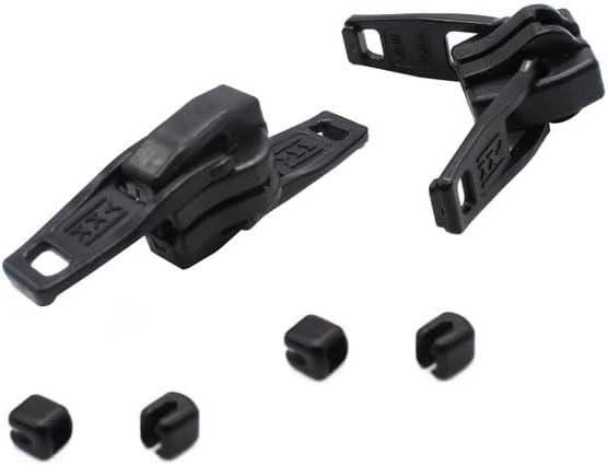 ZipperStop Wholesale - YKK Zipper Repair Kit Solution Vislon #10 Slider/Pull Type Plastic - Top Stoppers Made in USA in Clamshell Box W/Hanger (Locking Double Pulls, Black 2 Pulls-top stoppers)