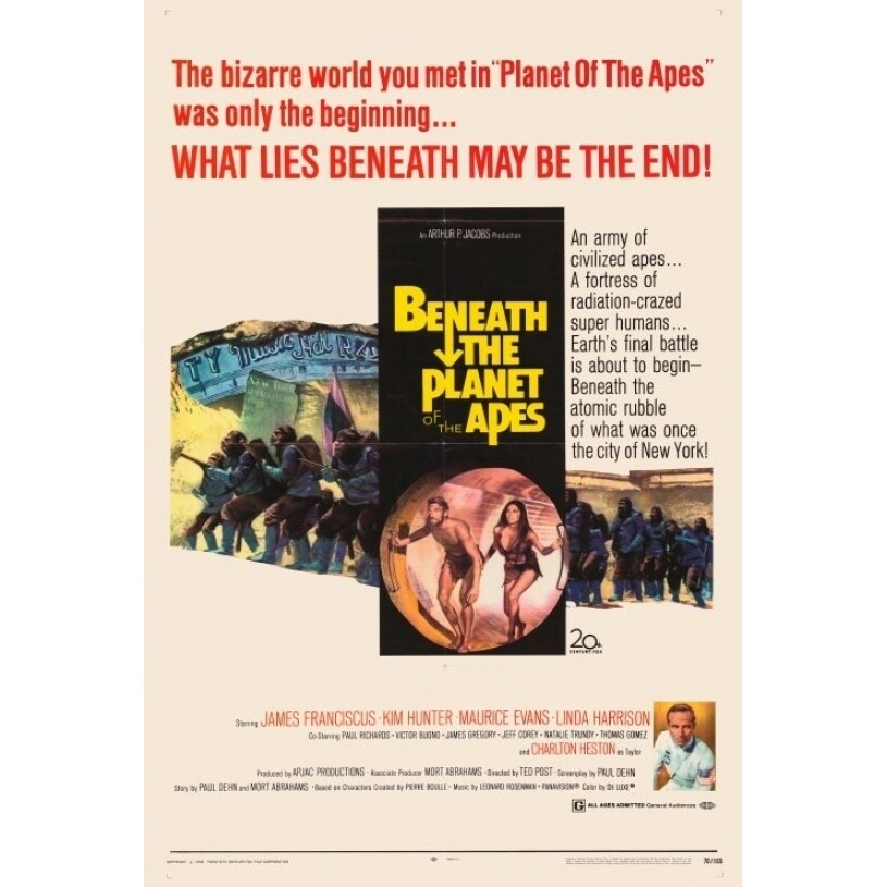 Beneath The Planet Of The Apes Movie Poster Print (27 X 40) - Item Movgg1743