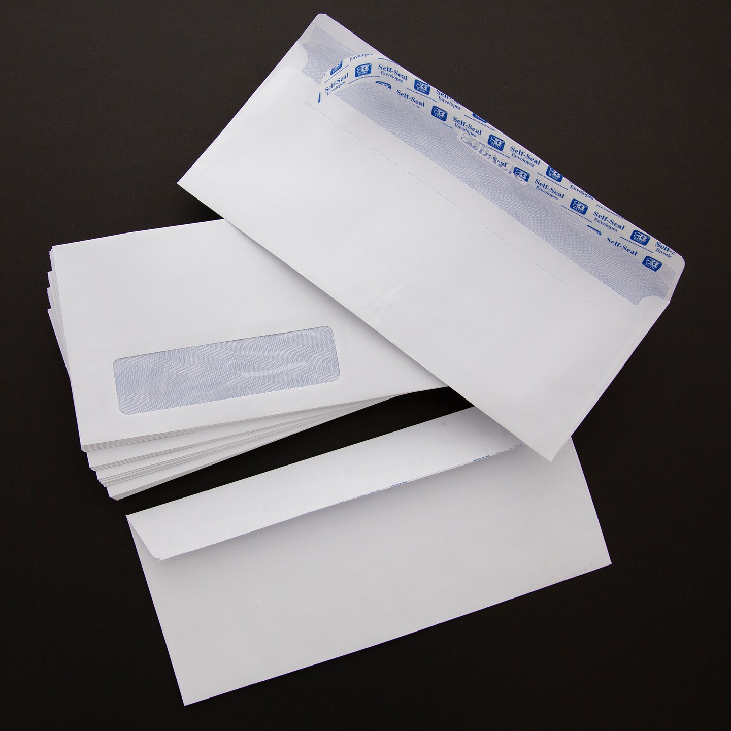 BAZIC #10 Self-Seal White Single Window Envelopes (500/Pack)