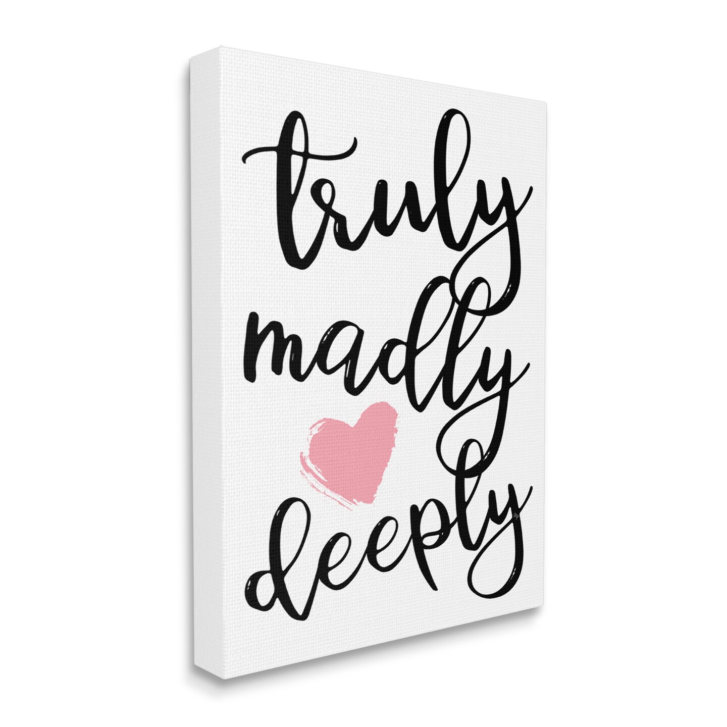 Stupell Industries Truly Madly Deeply Romantic Heart Canvas Wall Art