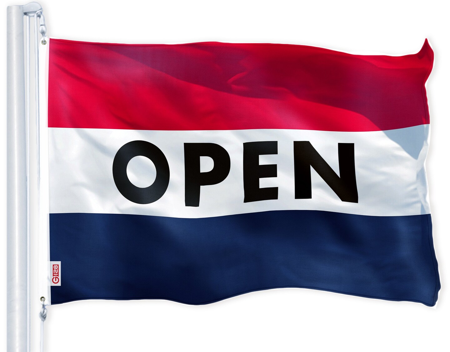 G128 Combo Pack: American USA Flag 4x6 Ft & Open Flag 4x6 Ft | Both LiteWeave Pro Series Printed 150D Polyester, Brass Grommets