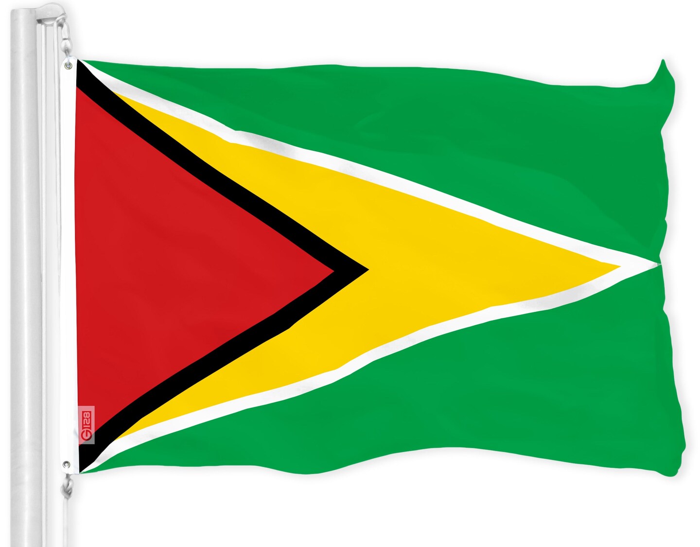 G128 Guyana Guyanese Flag | 3x5 Ft | LiteWeave Pro Series Printed 150D Polyester | Country Flag, Indoor/Outdoor, Vibrant Colors, Brass Grommets, Thicker and More Durable Than 100D 75D Polyester