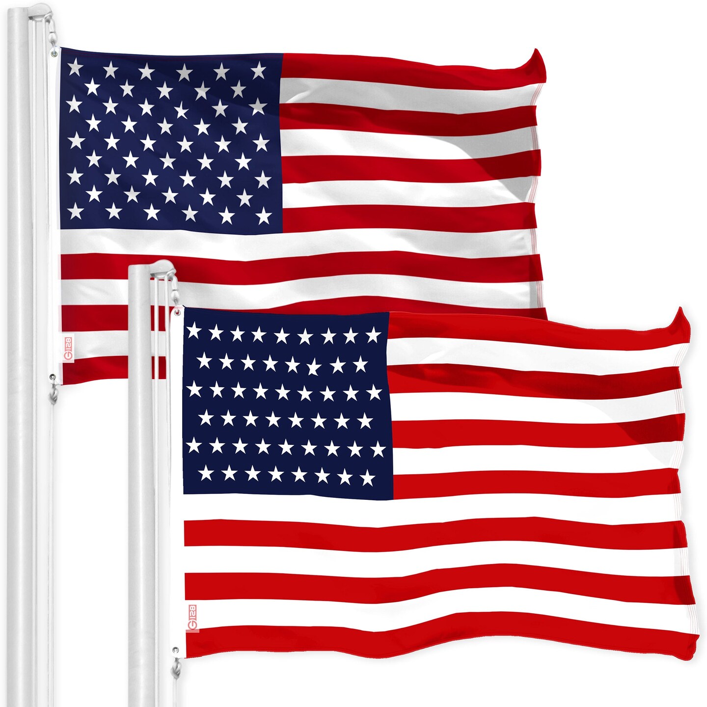 G128 Combo Pack: American USA Flag 3x5 Ft & American USA 51 Stars Flag 3x5 Ft | Both LiteWeave Pro Series Printed 150D Polyester, Brass Grommets