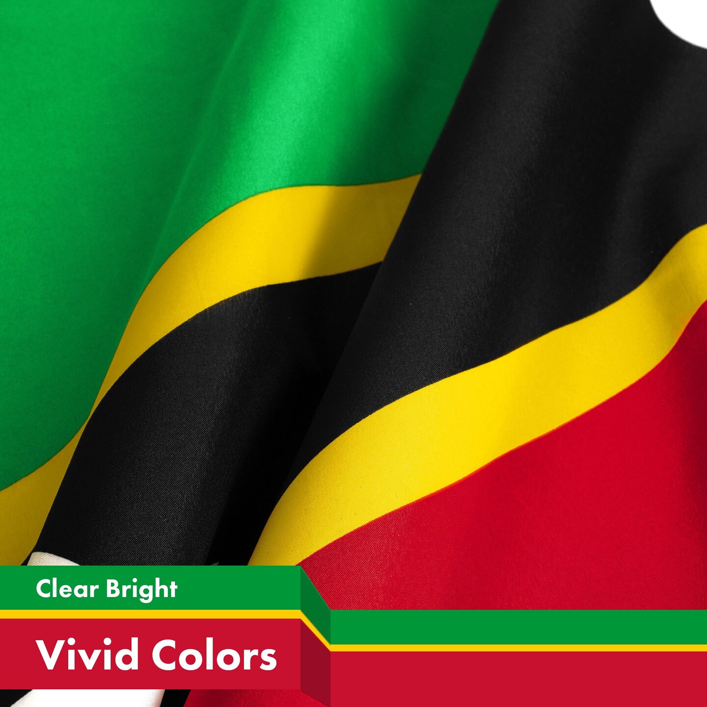 G128 3 Pack: Saint Kitts and Nevis Flag | 3x5 Ft | LiteWeave Pro Series Printed 150D Polyester | Country Flag, Indoor/Outdoor, Vibrant Colors, Brass Grommets, Thicker and More Durable Than 100D 75D Polyester