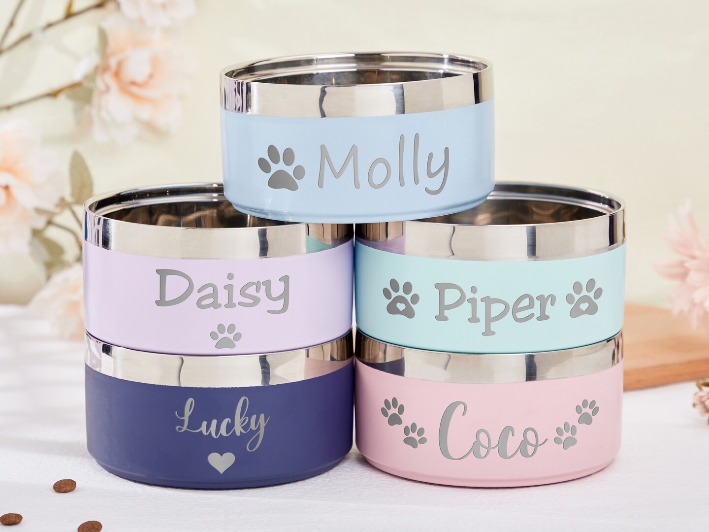 Personalized Dog Bowl Stainless Steel Pet Bowl cat bowls personalized ...