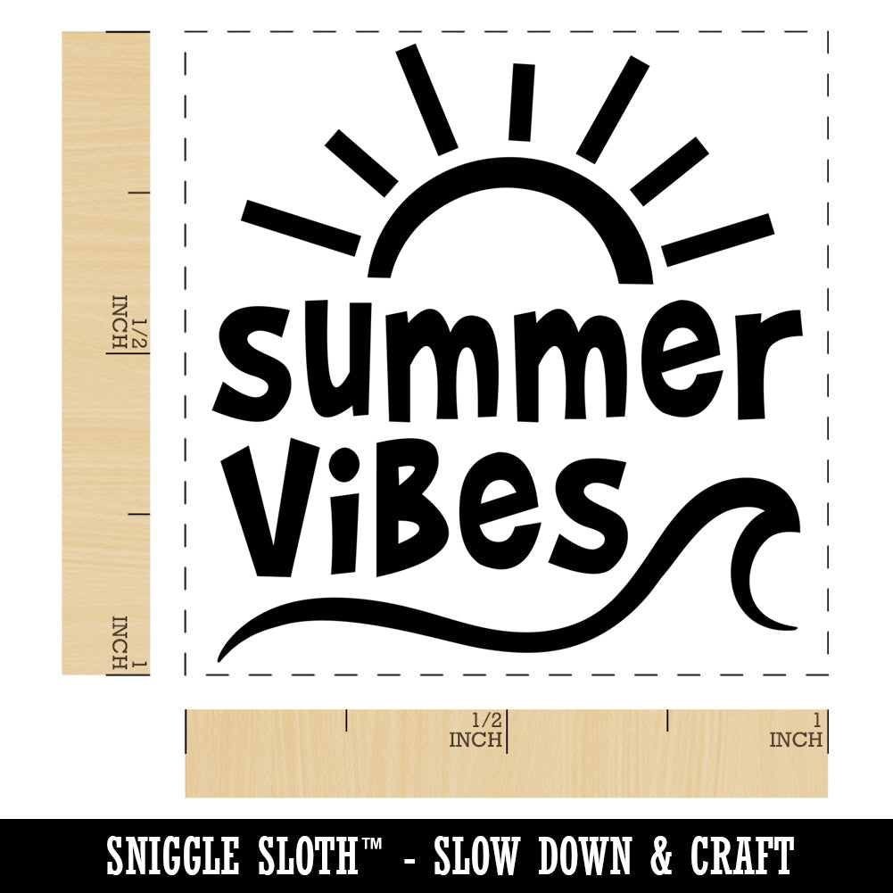 Summer Vibes Self-Inking Rubber Stamp Ink Stamper