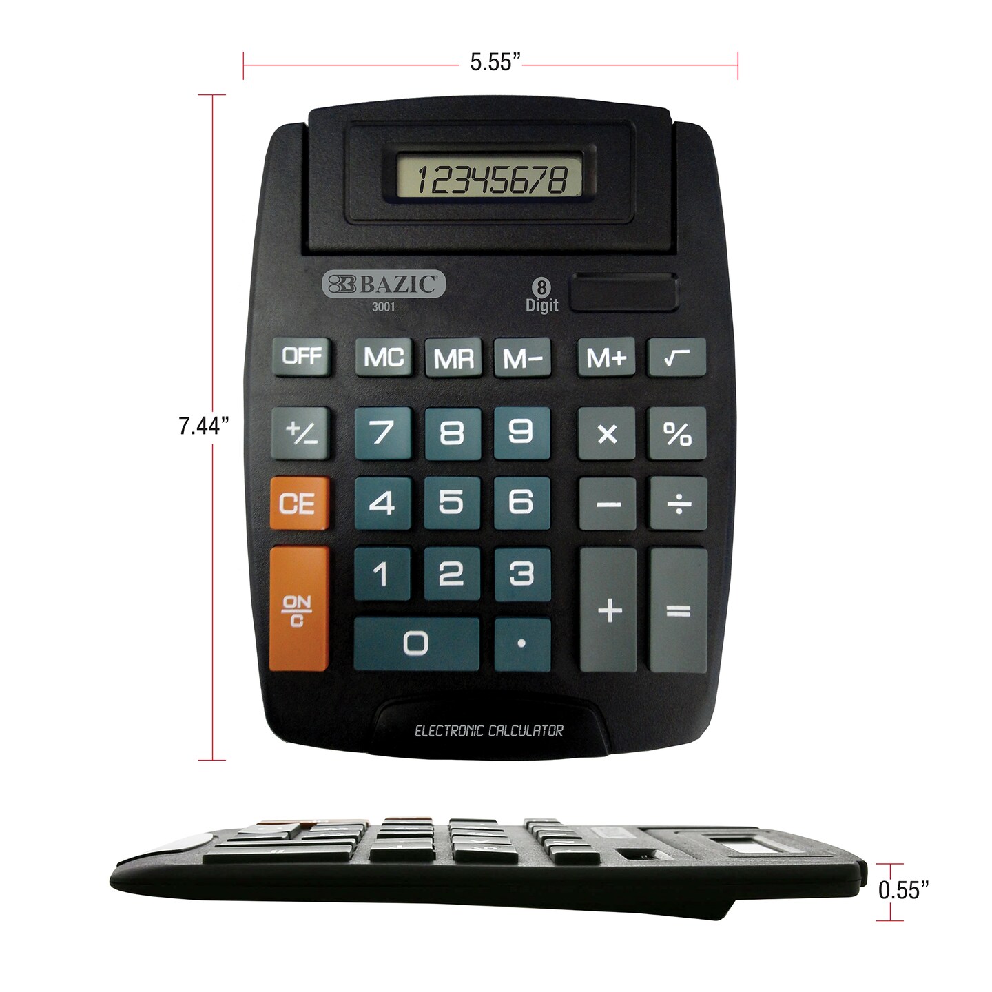 BAZIC Desktop Calculator Large 8-Digit w/ Adjustable Display