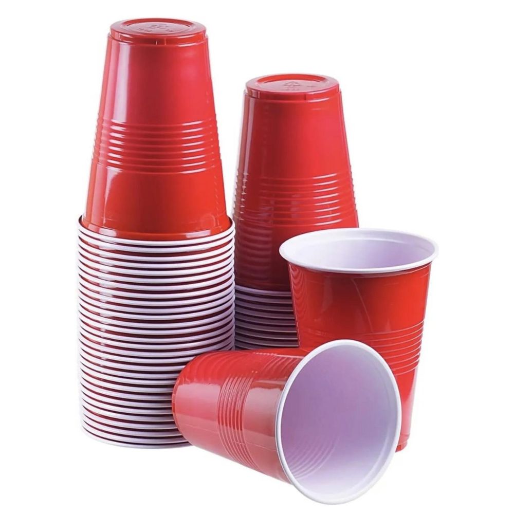18 oz Red Party Cups Heavy-Duty BPA-Free Plastic