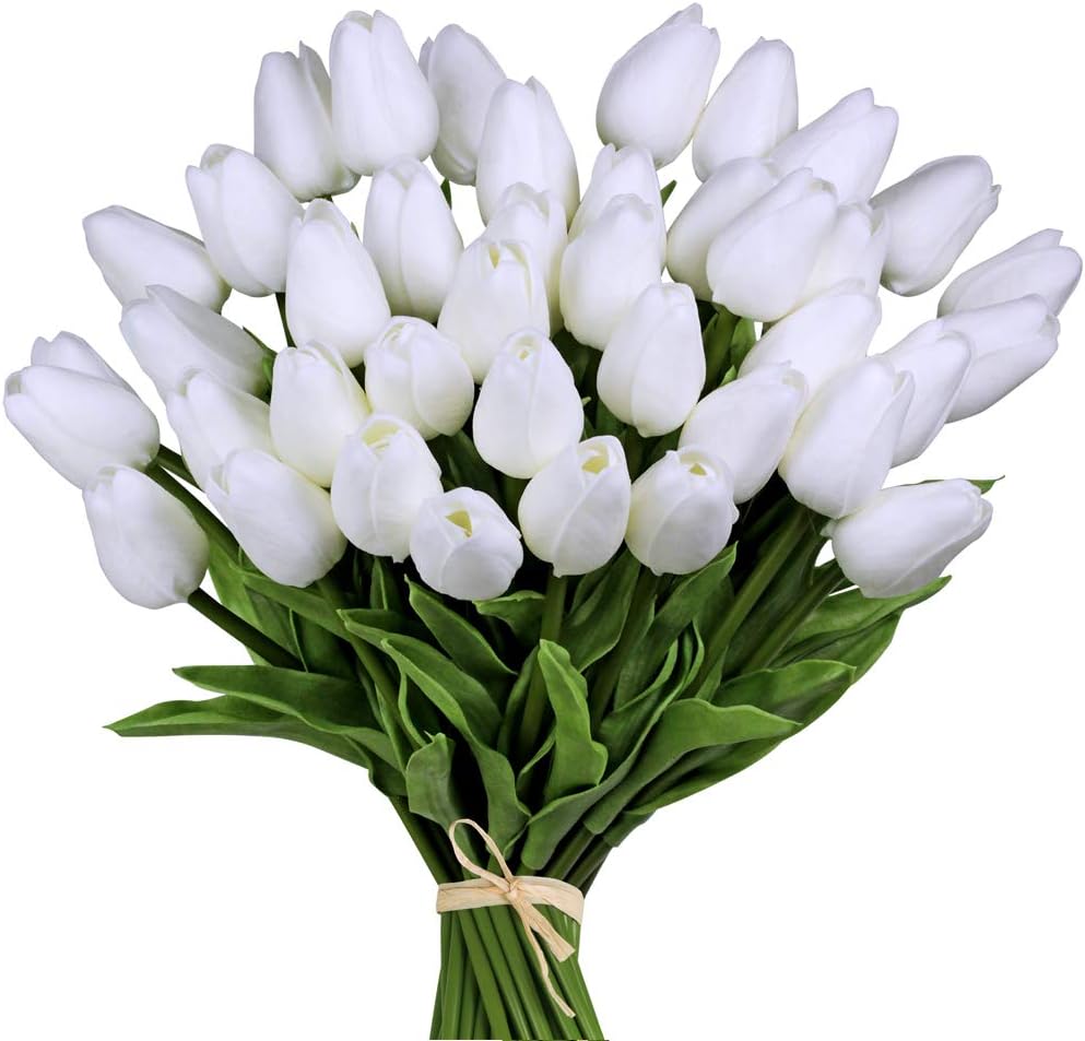 30 Real Touch Artificial Tulips: Lifelike Bouquet for Every Space