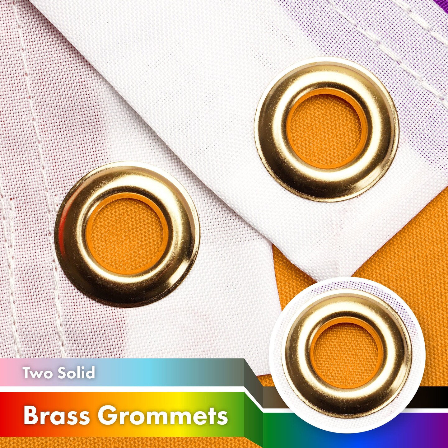 G128 Combo Pack: American USA Flag 3x5 Ft & LGBT Progress Rainbow Pride Flag 3x5 Ft | Both LiteWeave Pro Series Printed 150D Polyester, Brass Grommets
