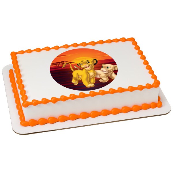 Disney The Lion King Simba and Nala Edible Cake Topper Image