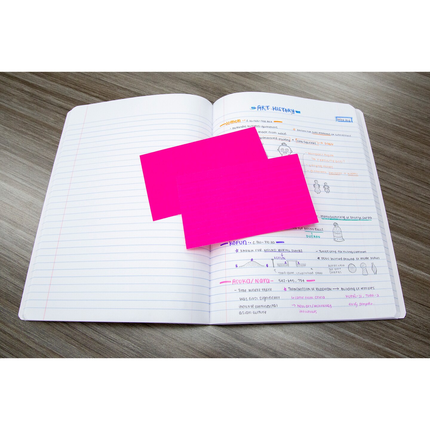 BAZIC Ruled Fluorescent Colored Index Card 3&#x22; X 5&#x22; 75 Ct.