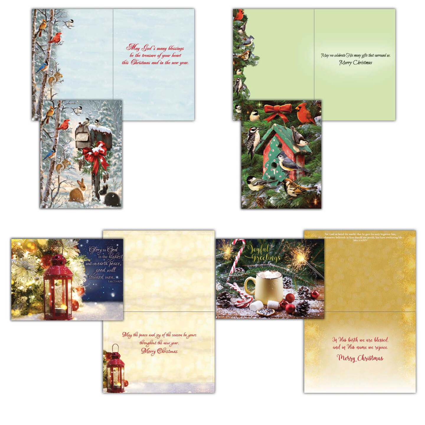 Extra Large Boxed Christmas Card Assortment - God&#x27;s Blessings - 48 Cards and Envelopes