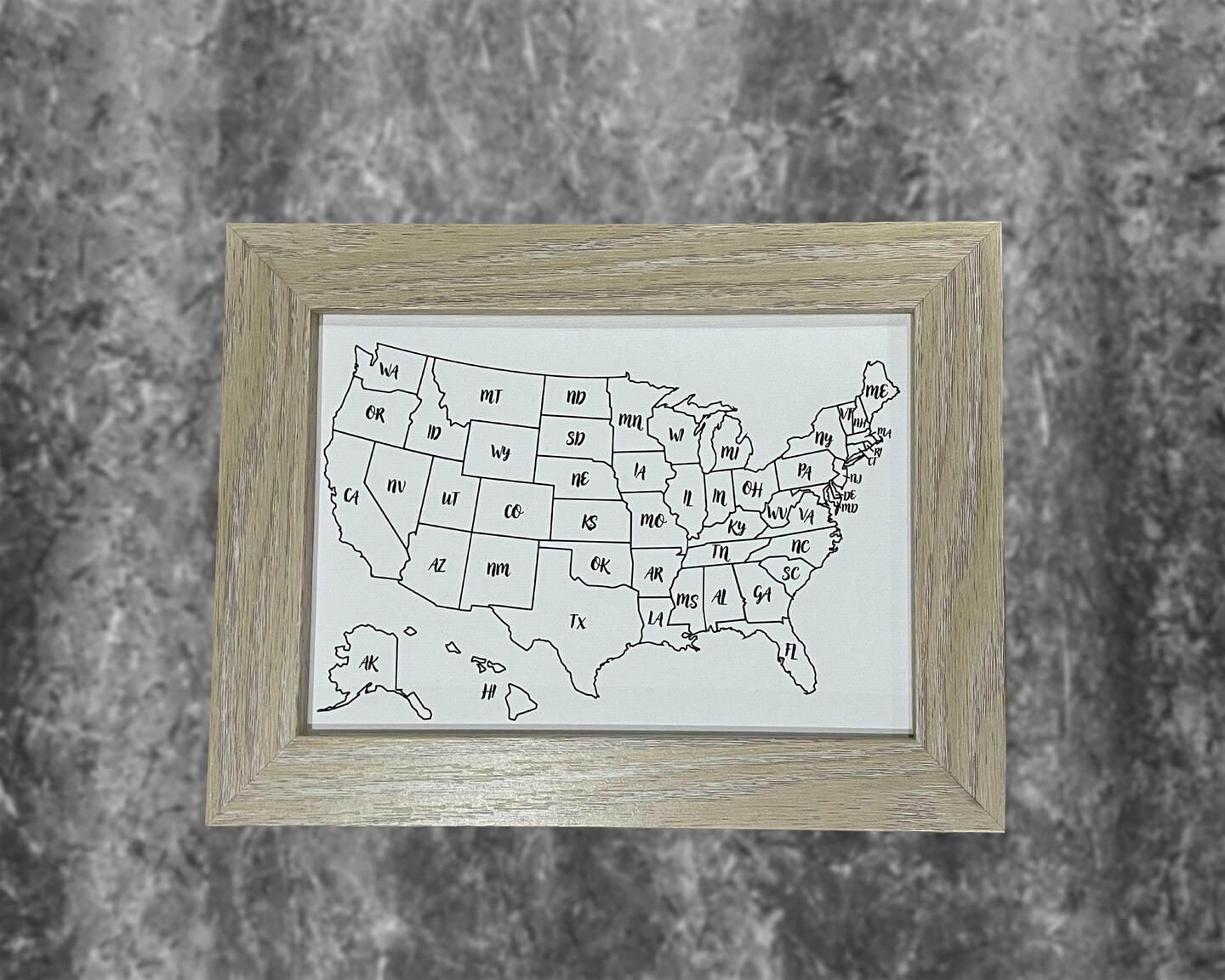 Small Push Pin Map of the United States Mini Map Travel Tracker 5x7 Framed Canvas US Wall Art Gift for Him Gift for Her Apartment Decor Tiny - image7