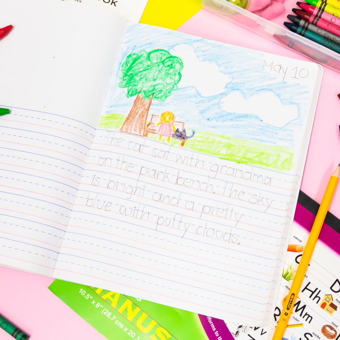 BAZIC Composition Book Primary Journal Marble 100 Ct.
