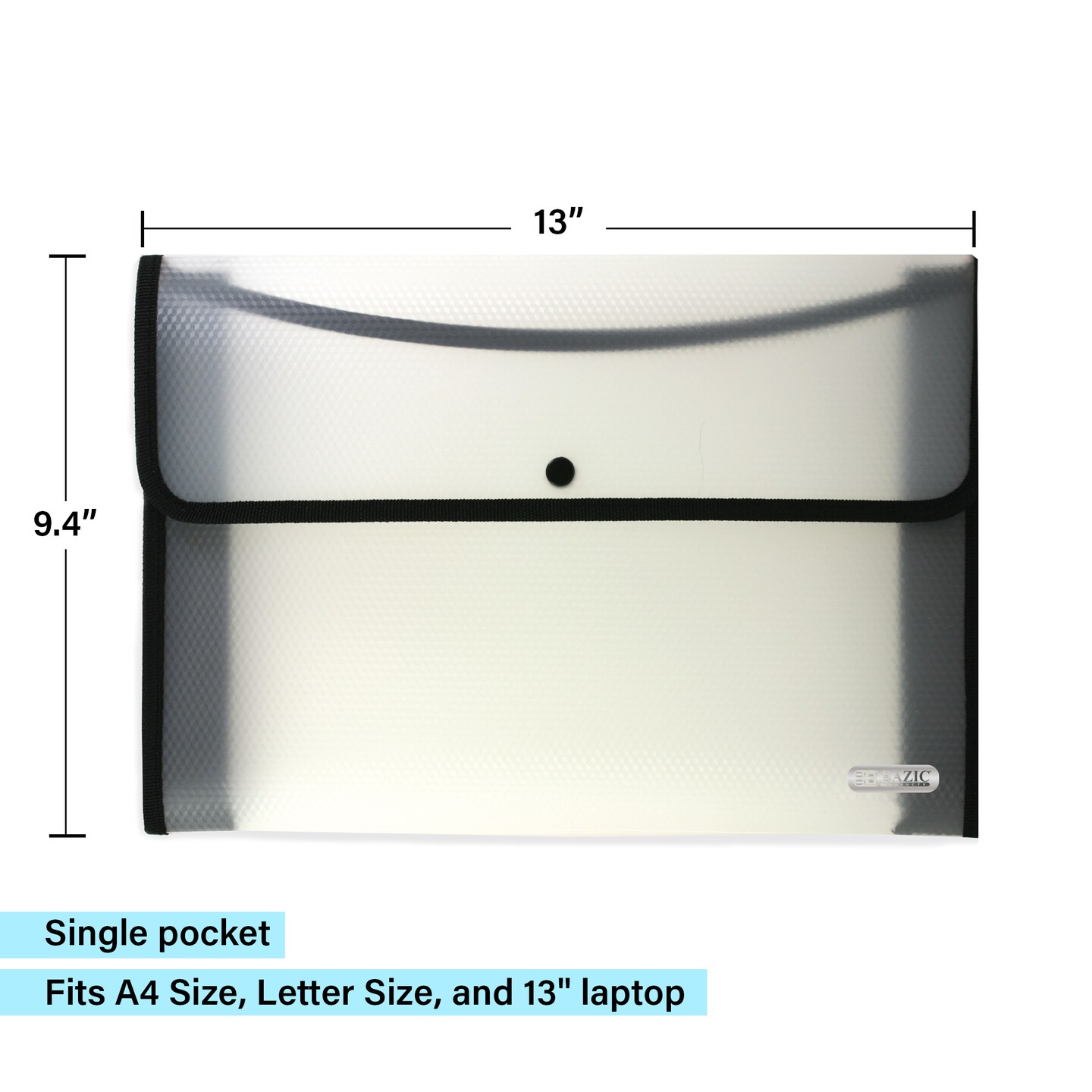 BAZIC Document Holder A4/Letter Size w/ Square Flap